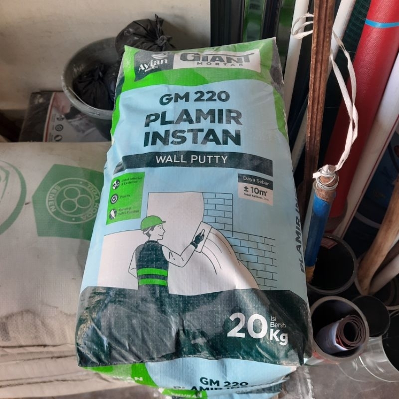 KHUSUS INSTANT - KEMASAN BARU Semen Plamir 20kg merk Giant Mortal / Semen Putih Sak / Sak Plamir