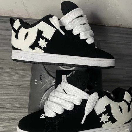 Sepatu Black White Dc Court Gemuk Sepatu Pria Wanita Unisex Sneakers Gemuk Model Terbaru