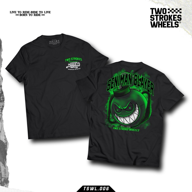 Kaos Hitam Two Stroke Wheels - SenimanBlayer | 06 Kaos Pria Wanita Baju Distro 2 Stroke Kaos Racing 