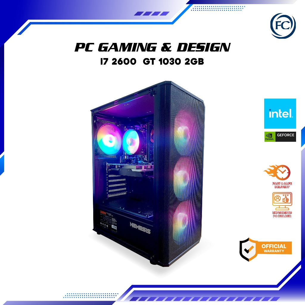 PC GAMING i7 1030 Full Set Keyboard Mouse Speaker  Monitor Gaming