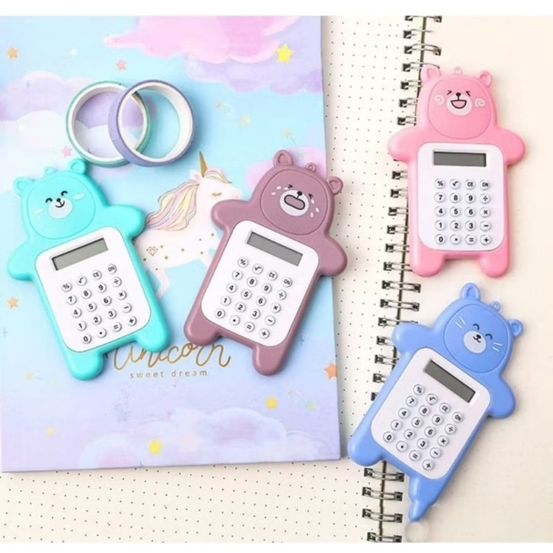

kalkulator bear portable mini 8 digit / kalkulator beruang mini motif karakter