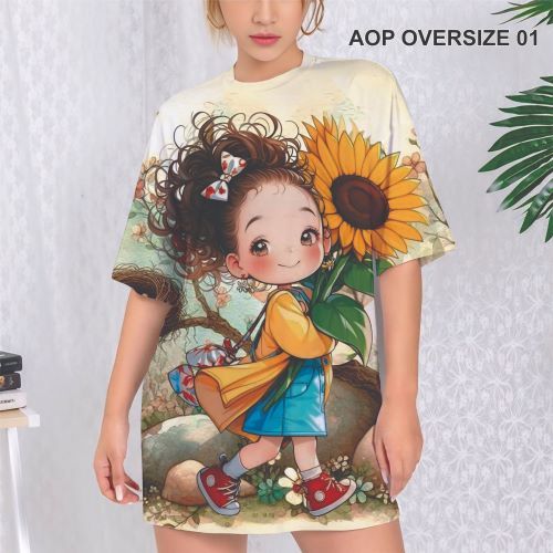 KAOS oversize FULL PRINT (AOP) ALL OF PRINTING | MOTIF AOP MIX 03 girl cute FULLPRINT LINGKAR BADAN 