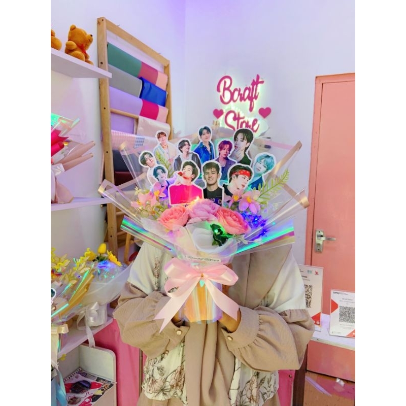 Buket Foto Polaroid+Boneka+Bunga