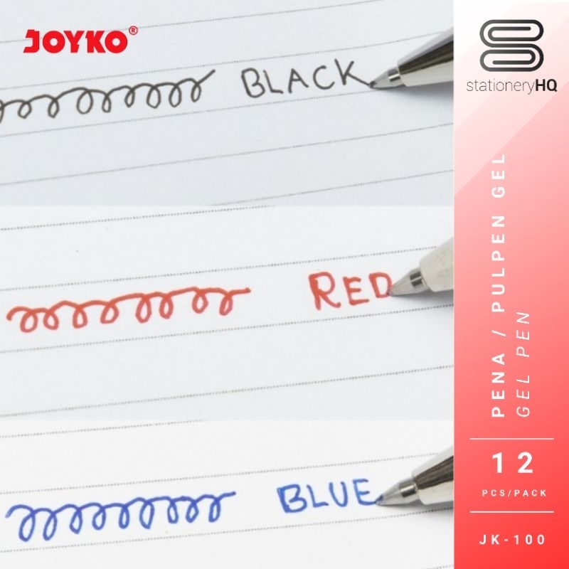 

D3W! (12 Pcs) Gel Pen / Pena / Pulpen Joyko JK-100