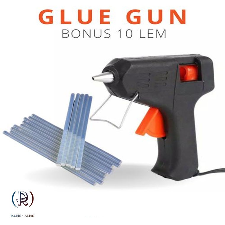 

Rame-rame - Lem Tembak Glue Gun 20 Watt - Bonus 10 refill - Lem Tembak Cepat Panas