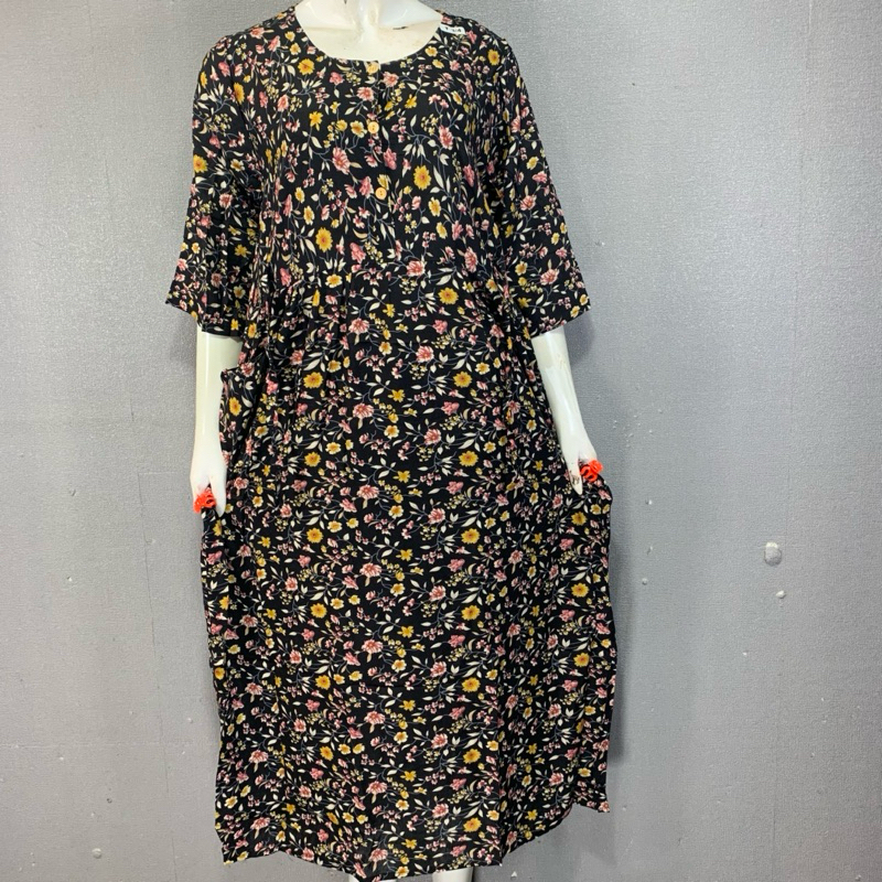 BunnyNightie - Gajah Putih Lengan 3/4 Tali 4 Daster | Daster Batik Gajah Putih | Daster Batik Rayon 