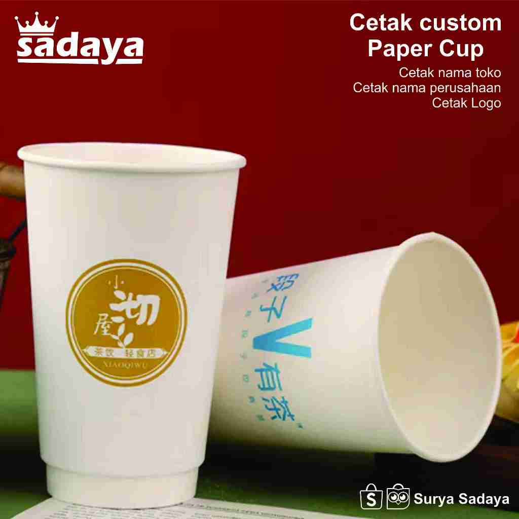 Cetak Paper Cup 12 oz Sablon PaperCup Coffee PaperCup Custom