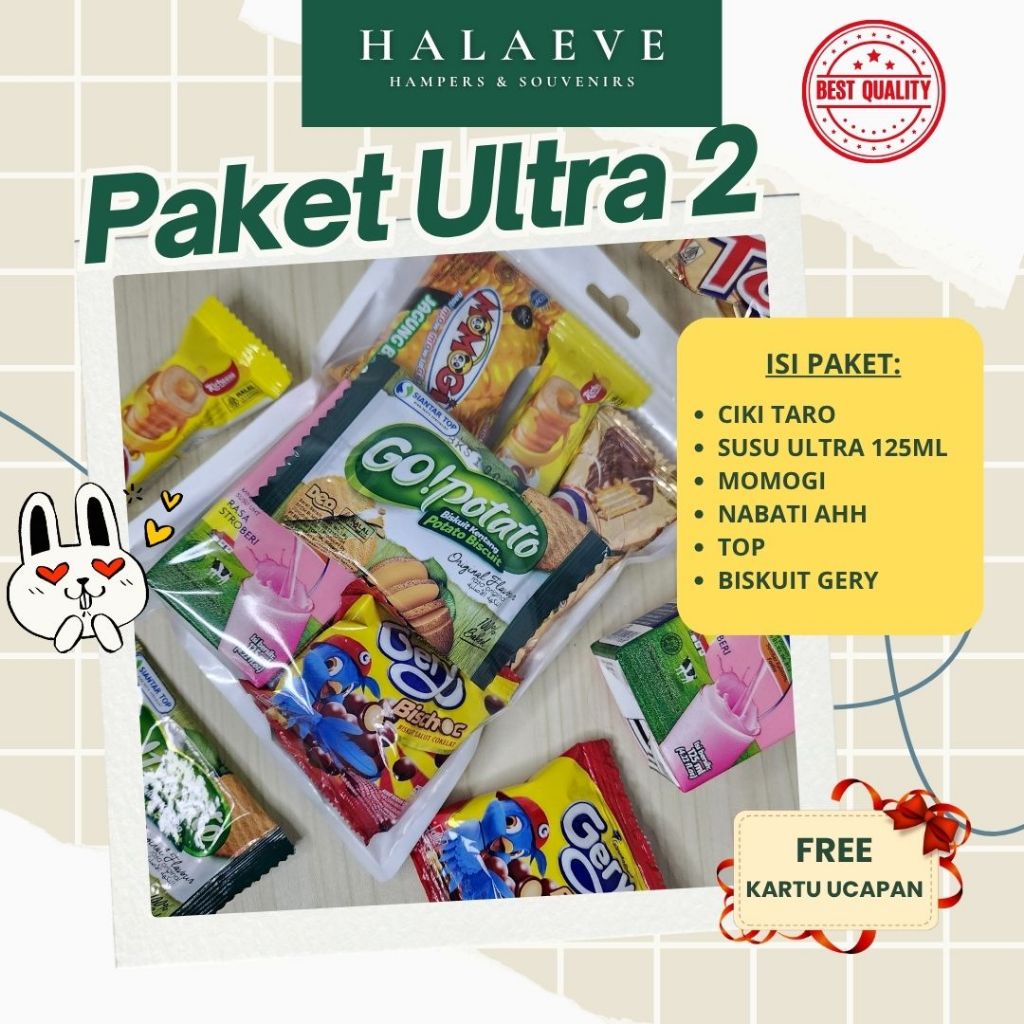 

Paket Snack Ulang Tahun Anak 8000 | ULTRA 2 Hampers Ciki Susu Termurah | Goodie Bag Ultah - HALAEVE