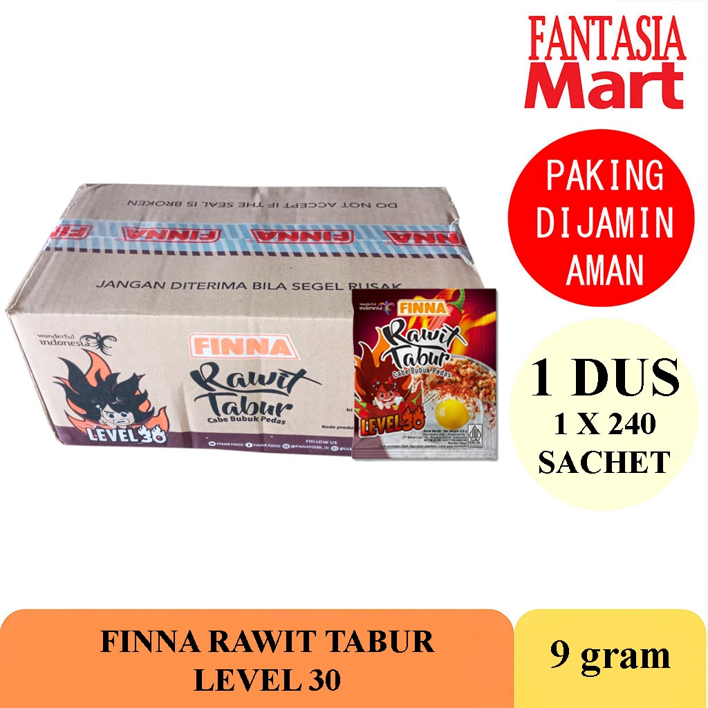 

FINNA RAWIT TABUR BUBUK CABE LEVEL 30 DUS 240 SACHET NON COD FUN CORNER DENGAN PAKING AMAN