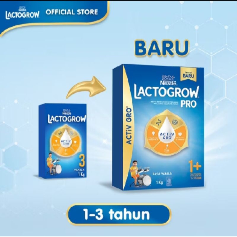 

LACTOGROW Pro 1+ Vanilla 1 kg/Lactogrow 3(Usia 1-3 tahun)