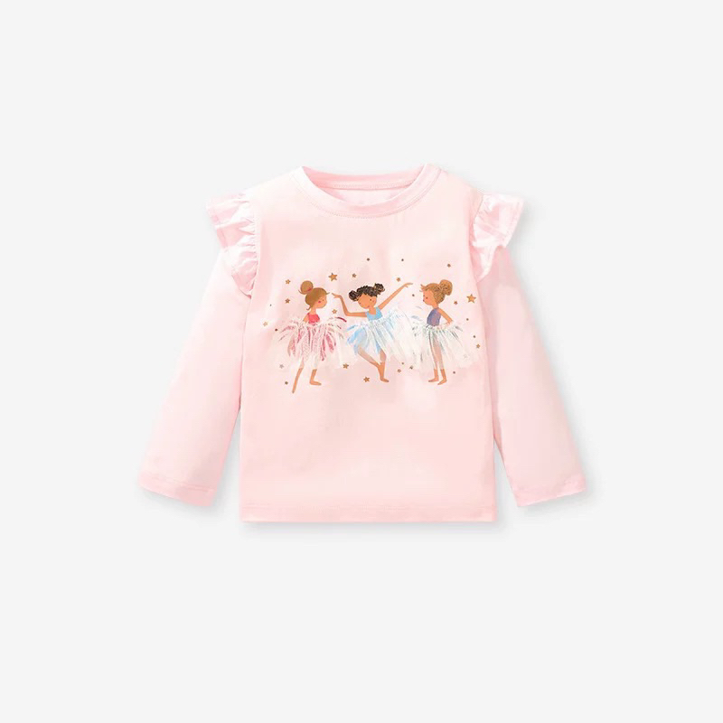 LIZIQINA - Copelia Ballet Top 2-6 Tahun | Kaos Ballet Anak Perempuan Kids Lucu Korea Pink Fairy