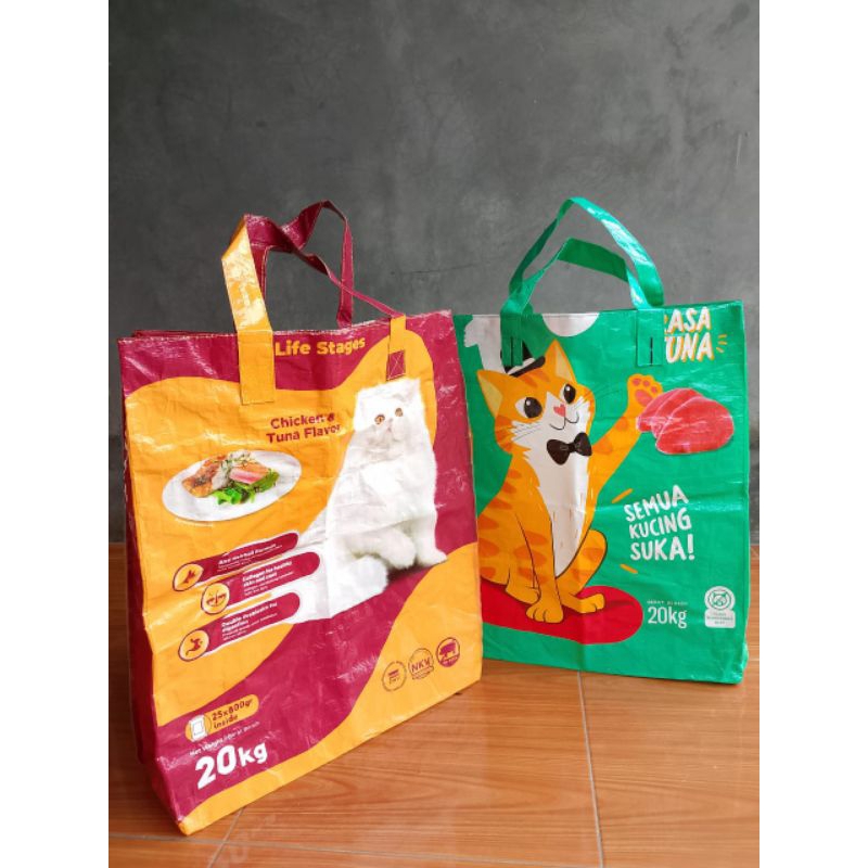 Tas karung serbaguna resleting / tas Laundry / Tas Karung Besar kuat kerajinan daur ulang