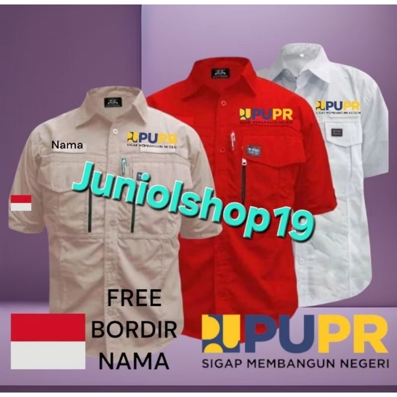 KEMEJA PUPR /SERAGAM PUPR BORDIR BIASA/KEMEJA CUSTUM BORDIR/SERAGAM PUPR