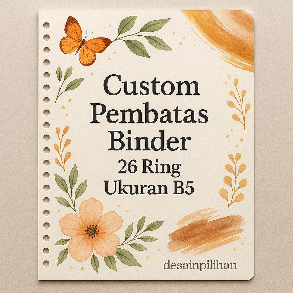 

Custom pembatas binder lubang 26 ukuran B5 laminasi glossy murah