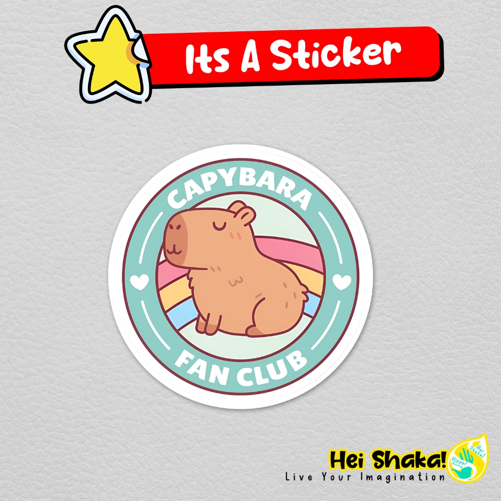 

Stiker Capybara Fan Club Sticker Lucu Vinyl Anti Air