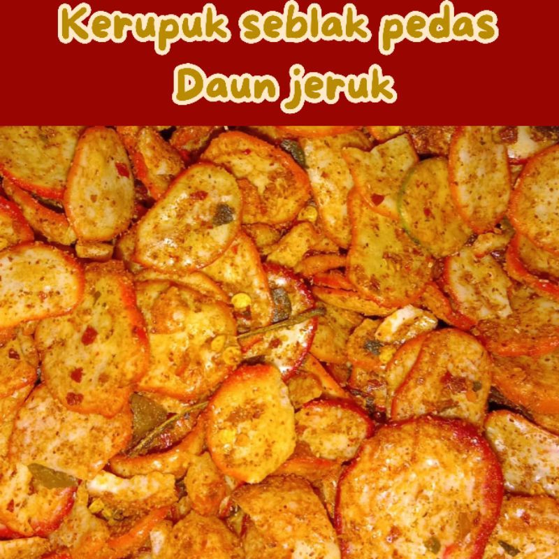 

Kerupuk seblak pedas Daun jeruk