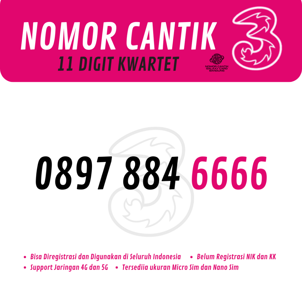 Kartu Perdana TRI Nomor Cantik Tri Kwartet