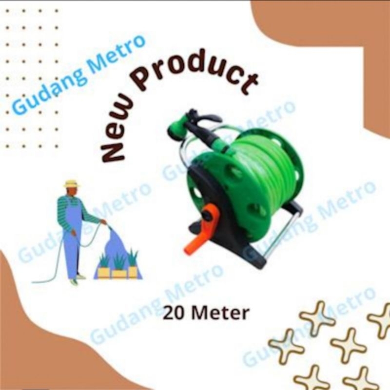 Selang Gulung/Hose reel/20 meter/Air/Semprotan