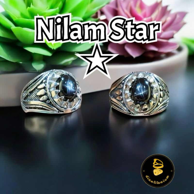 Cincin Batu Nilam Star Ring Alpaka Gerigi