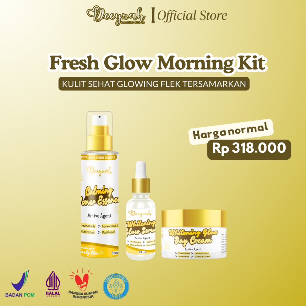 Fresh Glow Morning Kit (3 in 1) - Toner Essence, Serum, Day Cream