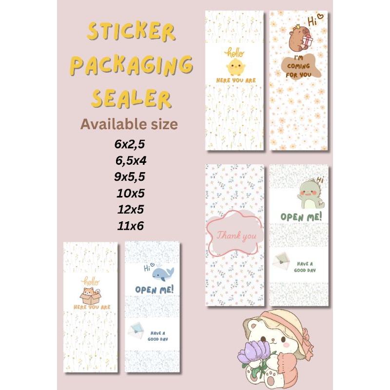 

sticker sealer packing, stiker aesthetic, stiker lucu, stiker bunga, stiker flower, stiker segel paket, stiker panjang