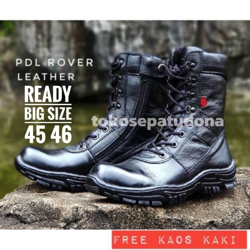 TERLARIS SEPATU PDL KULIT KICKERS ROVER SAFETY TNI TENTARA POLRI PDH ZIPPER TALI KULIT ASLI (FREE KA