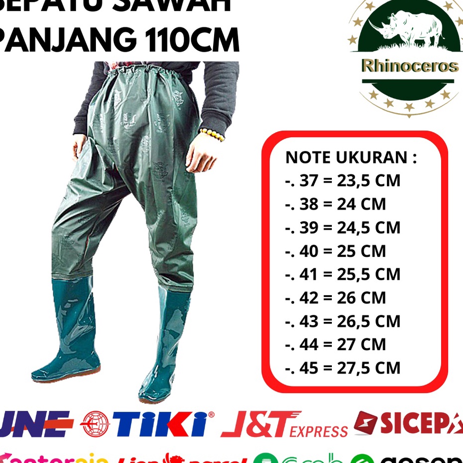 COD  Sepatu Boots Wanita Pria Celana Sawah Panjang Anti Air Sepatu Keong Elastis