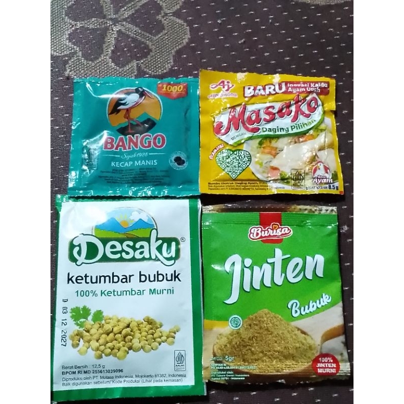 

Kecap Bango+Masako+Ketumbar Bubuk+Jinten bubuk 5 gram Paket 3T (TRB98)