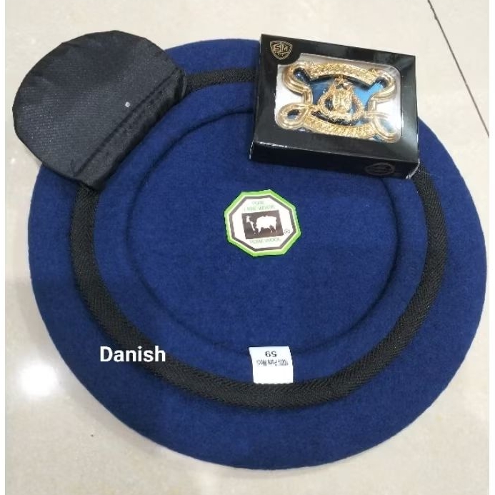 BARET BIRU POLAIRUD BAHARKAM POLRI CAMEL PURE WOOL.BARET POLAIR,BARET AIRUD