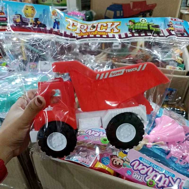 AK89 Mainan Mobil Heavy Truck Dump OPP/ Mainan Anak Truk Dump Ukuran Sedang