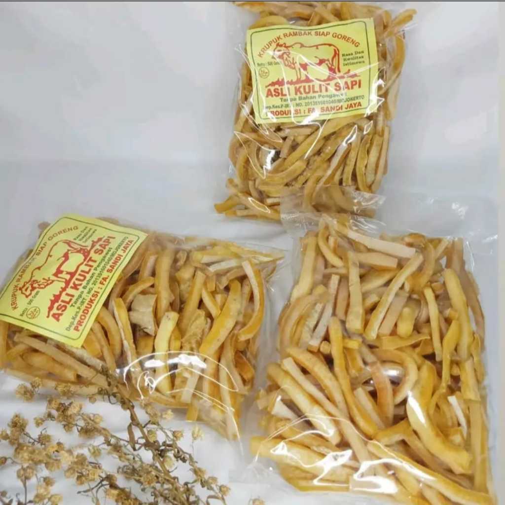

Kerupuk Kulit Sapi Mentah 250g Mudah Digoreng Krupuk Kulit Krecek Rambak Kulit Sapi Stik Pritilan