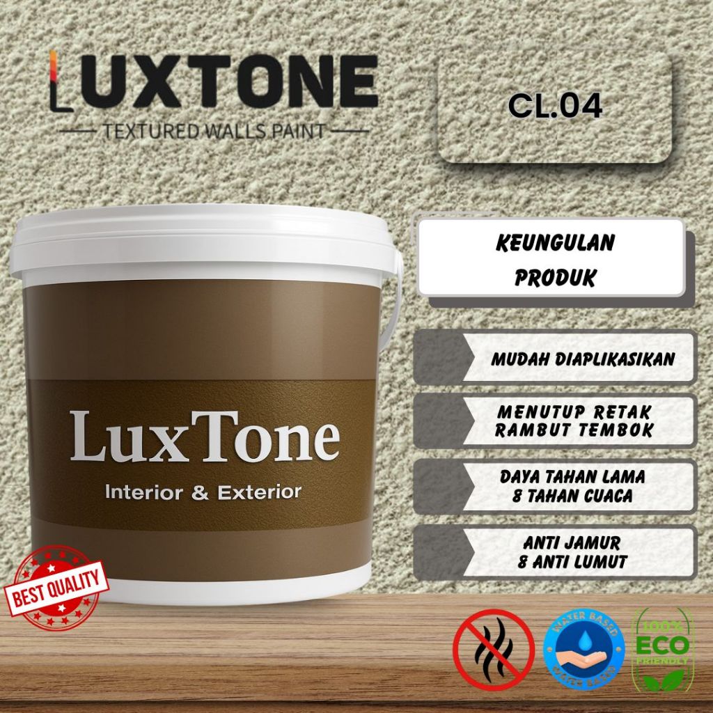 Cat Dinding Interior dan Exterior Motif Pasir Kamprot Luxtone Ukuran Pail/25kg Kode Warna CL.04
