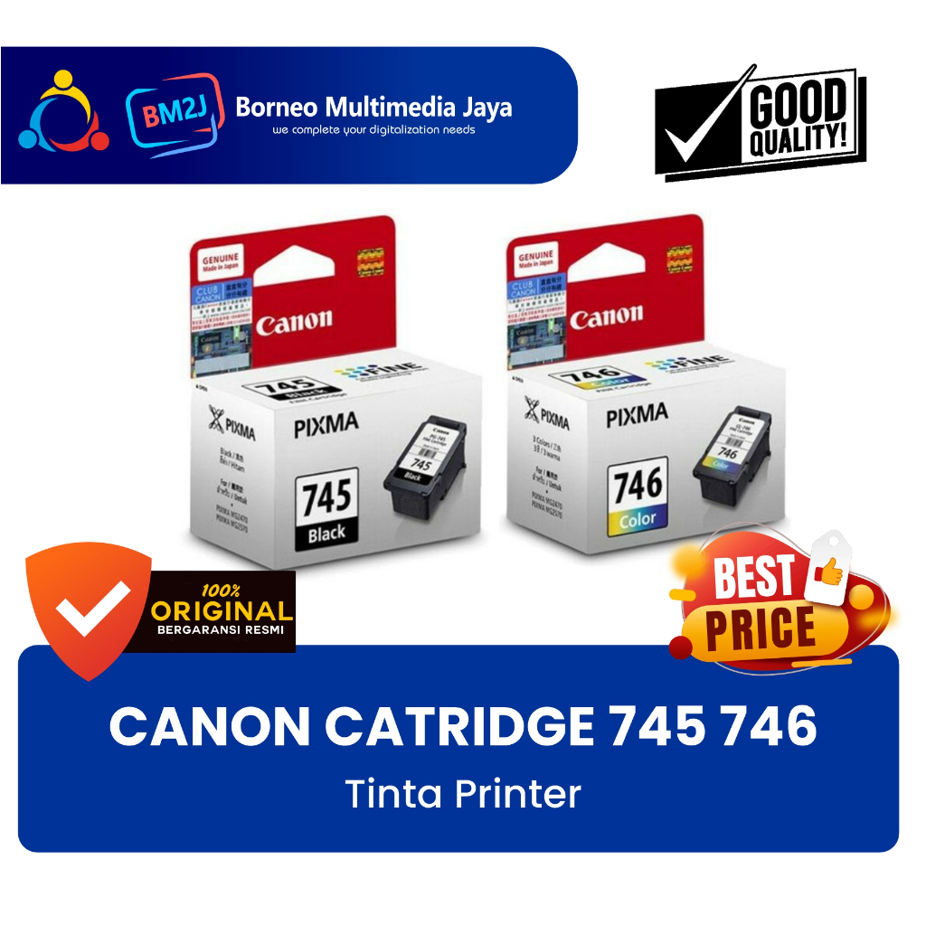 Tinta Cartridge Canon PG 745 & CL 746 For Printer Canon Pixma iP2870/2870s/ MG2470/MG2570/MG2570s