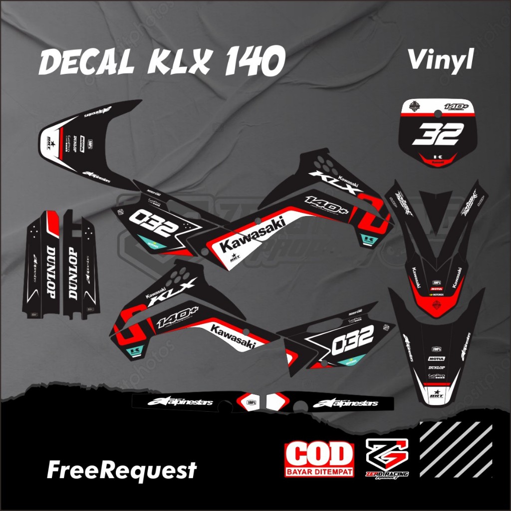 DECAL STICKER KLX 140 FULL BODY DECAL KLX 140  DECAL STIKER VARIASI KLX 140 NEW FREE REQUEST