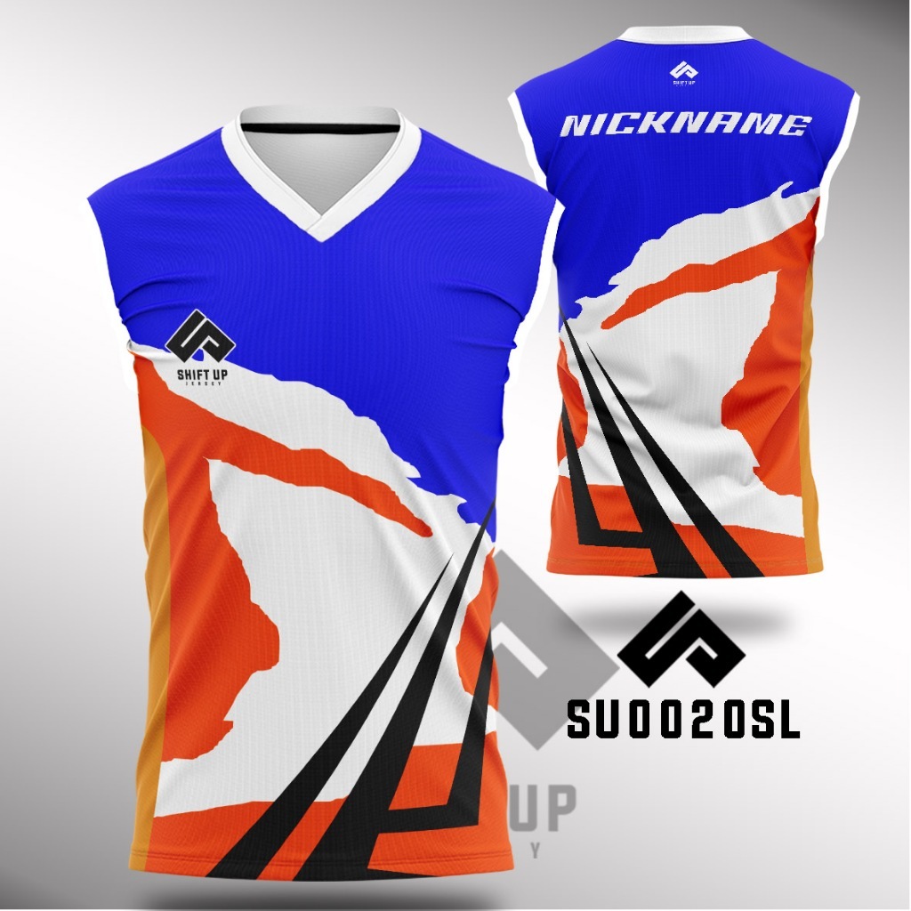 Jersey Futsal Badminton Custom  Premium Anti Bacterial Tanpa Lengan - Shiftup Jersey SU0020SL
