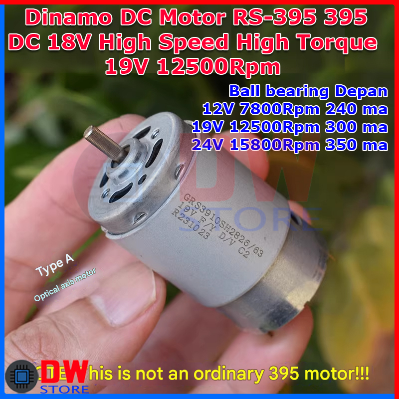 Dinamo DC Motor RS395 RS 395 DC 19V 18V 12V-24V High RPM High Torque