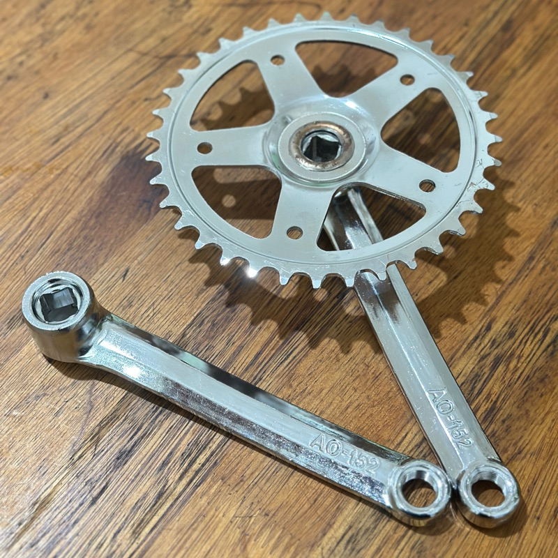 CRANK SEPEDA CRANK 36T X 165  mm AS PETAK sepeda fixie MINI sepeda lipat bmx