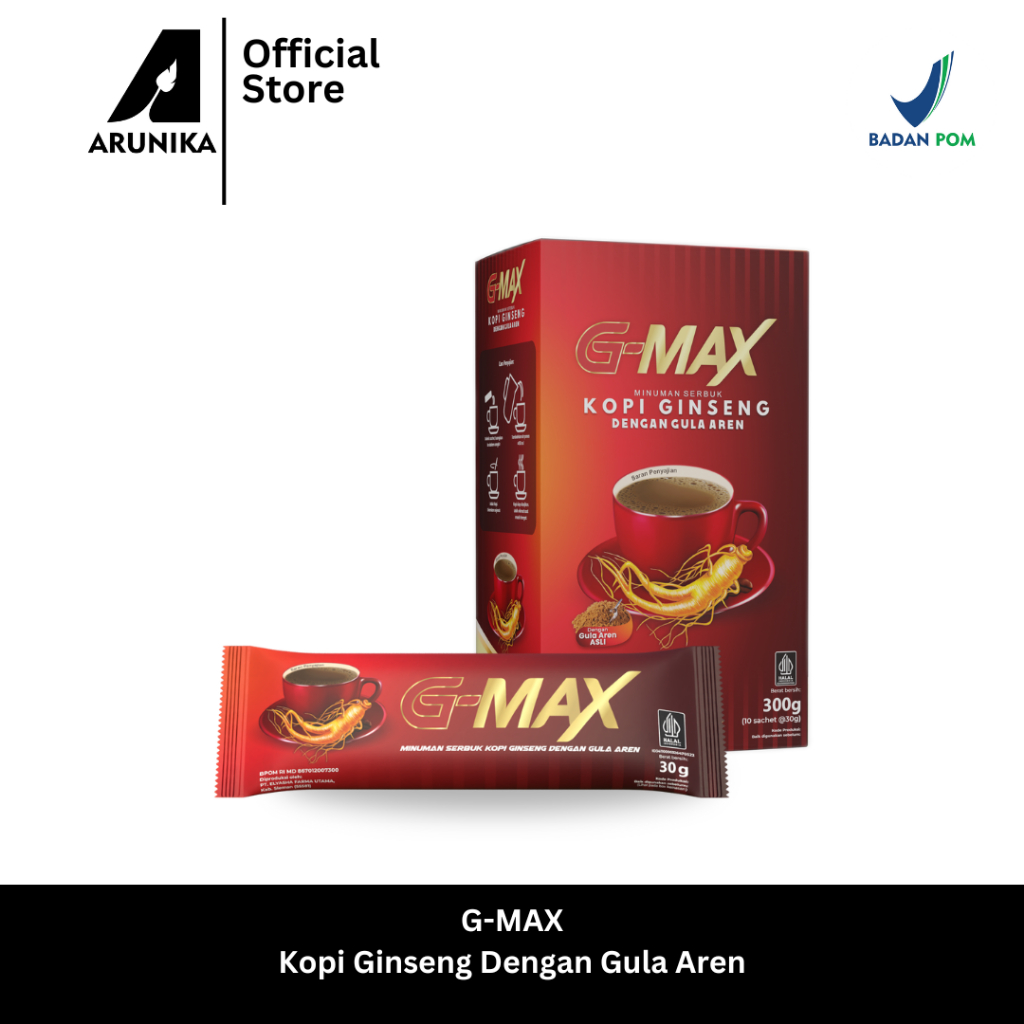 

G-MAX Minuman Serbuk Kopi dengan Gula Aren Halal & BPOM - 1BOX