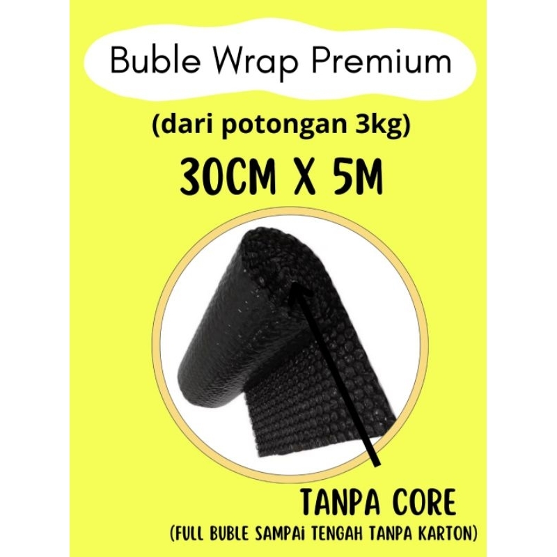 

BUBLE WRAP HITAM 30CM X 5M PREMIUM / PLASTIK BUBLEWRAP ROLL / HITAM PREMIUM