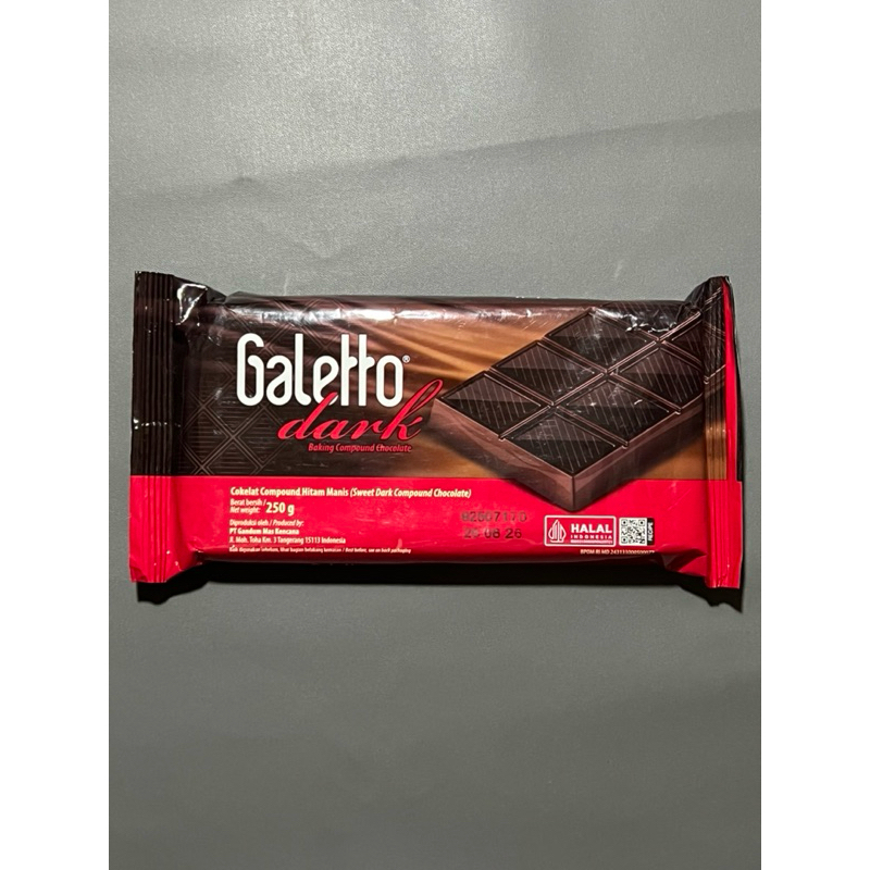 

Galetto Dark Chocolate 250gram (Dark chocolate compound galetto)