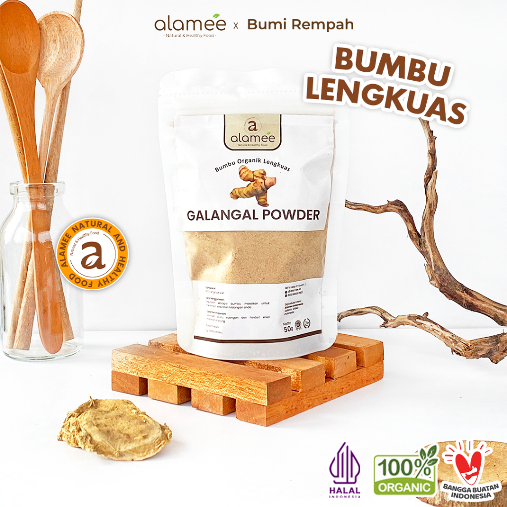 

ALAMEE Lengkuas Bubuk Asli Galangal Seasoning Powder Tanpa Campuran Bumbu Masak Dapur Organik 50g