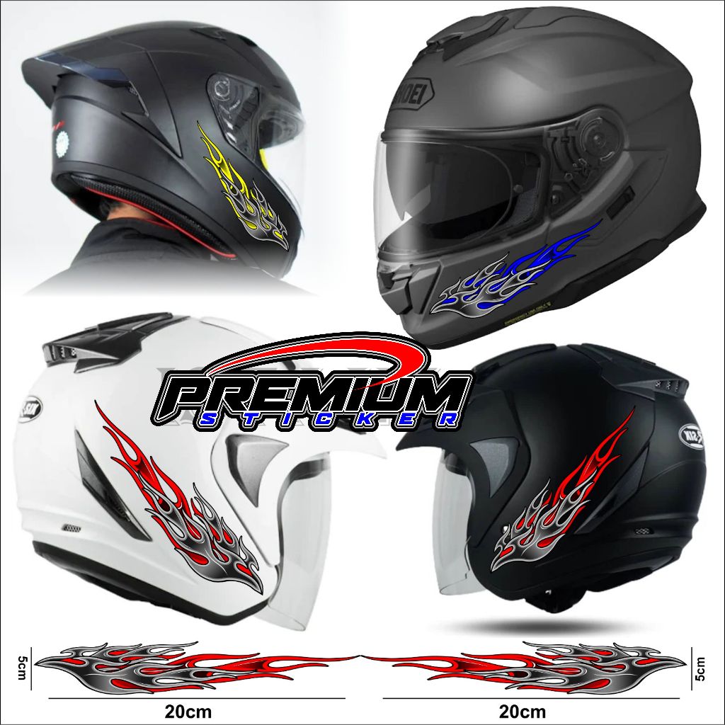 STICKER API HELM MOTOR / STIKER API HELM KEREN TERBARU 5 CM X 20 CM/ WATERPROOF TAHAN PANAS