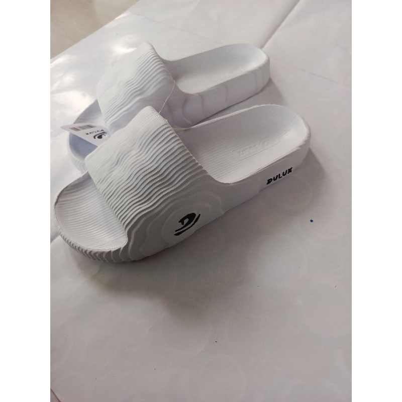 Sandal selop pria Dulux/sandal Korea putih trendy/sandal selop karet