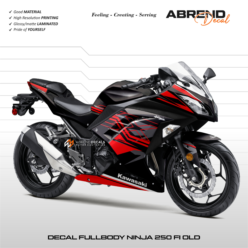 Decal Fullbody Ninja 250 Fi Old Livery Grafis ZX Custom / Stiker Ninja Fi / Sticker Ninja / Stock De