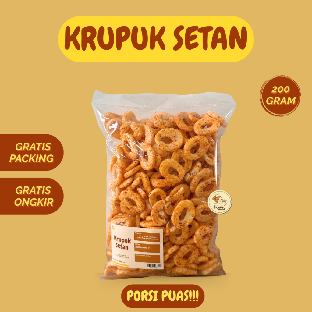 

KRUPUK SETAN PACK / KRUPUK CINCIN PEDAS PACK 200GR