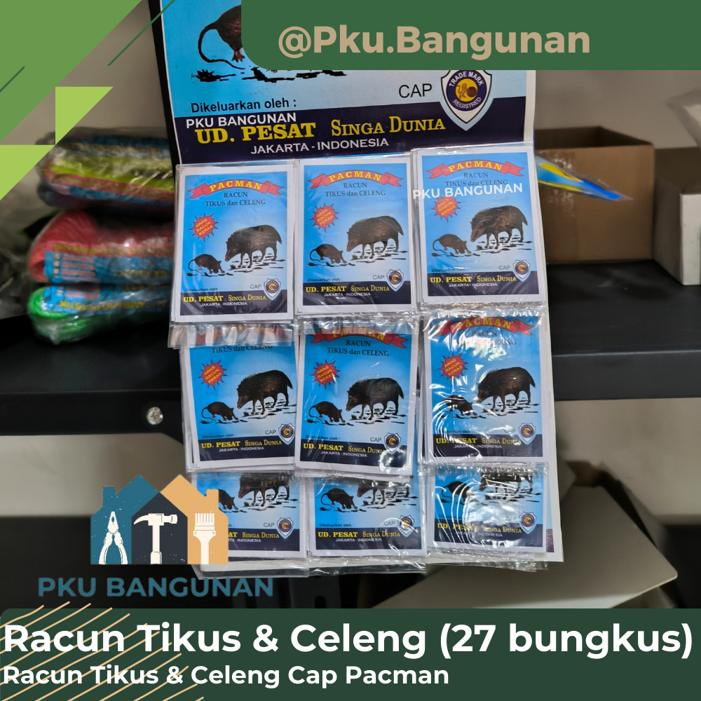 Racun Tikus Dan Celeng Pacman Rentengan (27 Bungkus) / Racun Keras