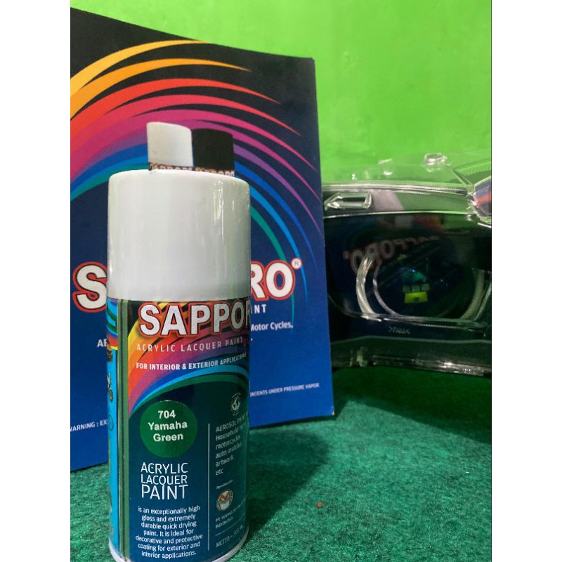 

Pilox sapporo acrylic lacquer paint, Cat semprot akrilik (WARNA YAMAHA GREEN 704)