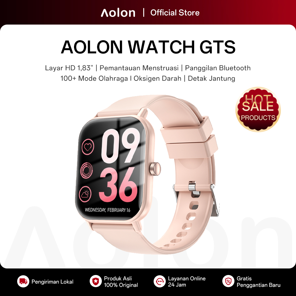Aolon GTS Jam Smartwatch Bluetooth Call Custom Wallpaper Waterproof Smart Watch Men Women Sport Cloc