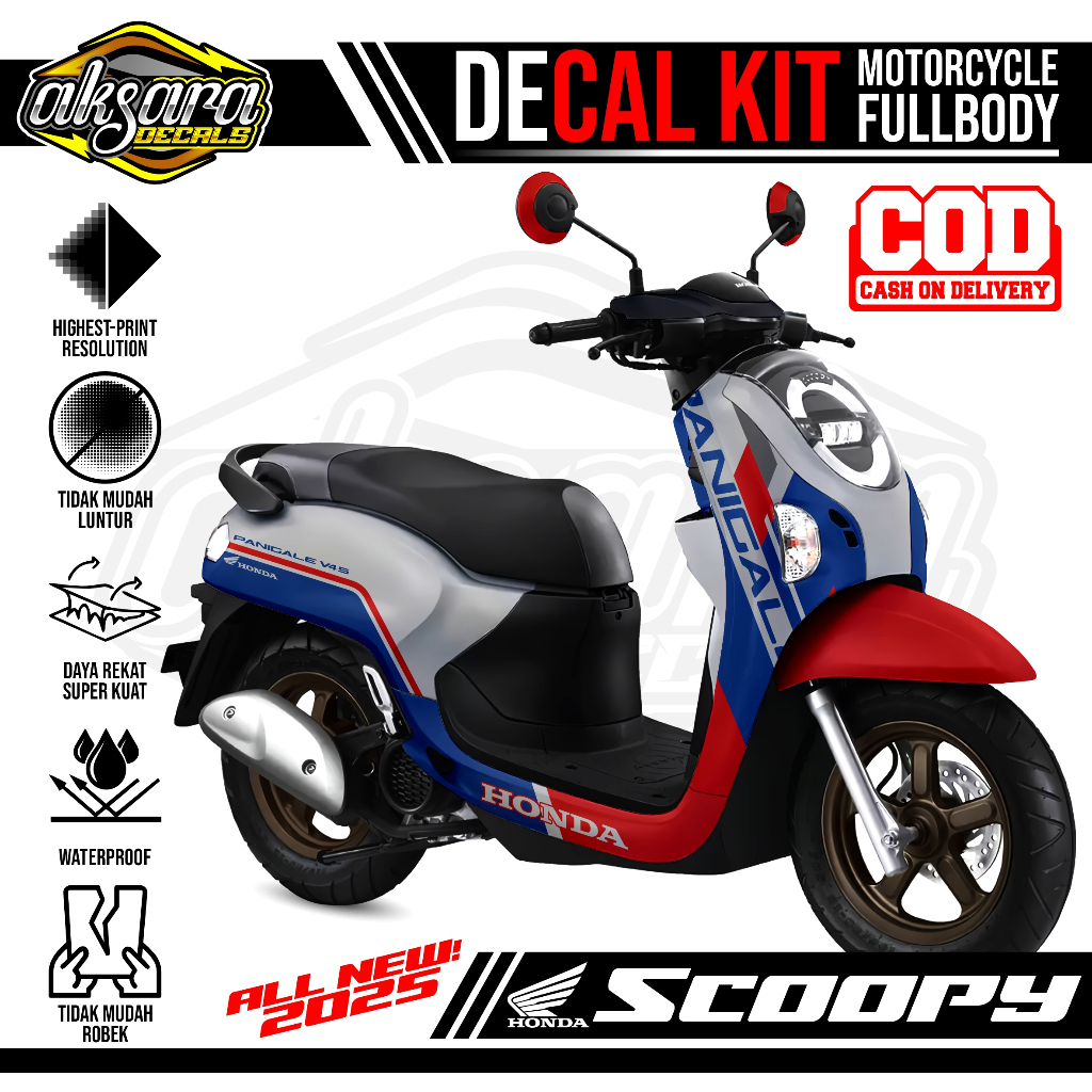 COD DECAL STICKER MOTOR HONDA SCOOPY 2025 NEW FULL BODY LIVERY DUCATI PANIGALE CUSTOM DEKAL STIKER