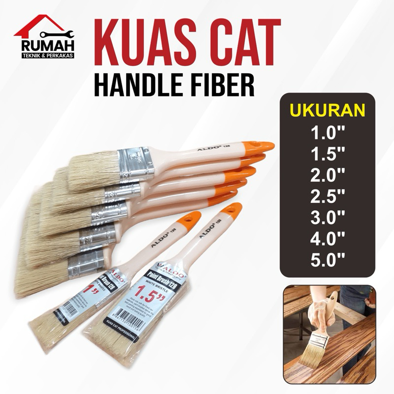 

KUAS CAT GAGANG FIBER / Kuas Cet Tembok (1" 1.5" 2" 2.5" 3" 4" 5") ALDO Good Quality